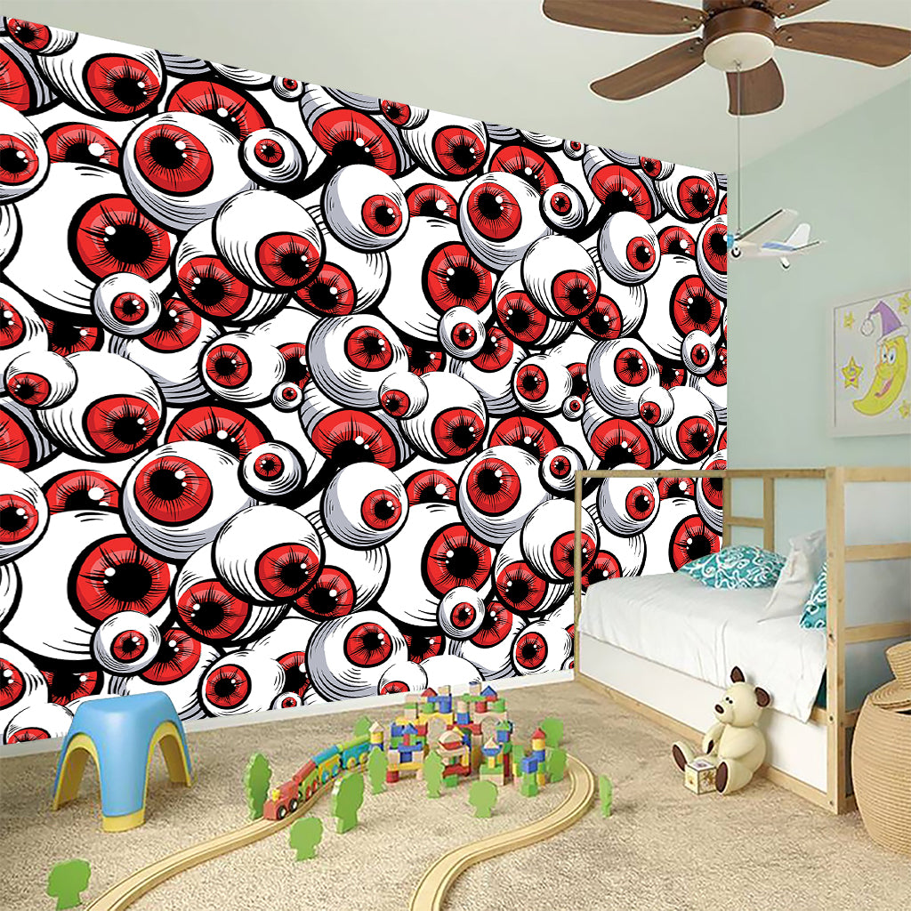 Scary Red Eyeball Pattern Print Wall Sticker