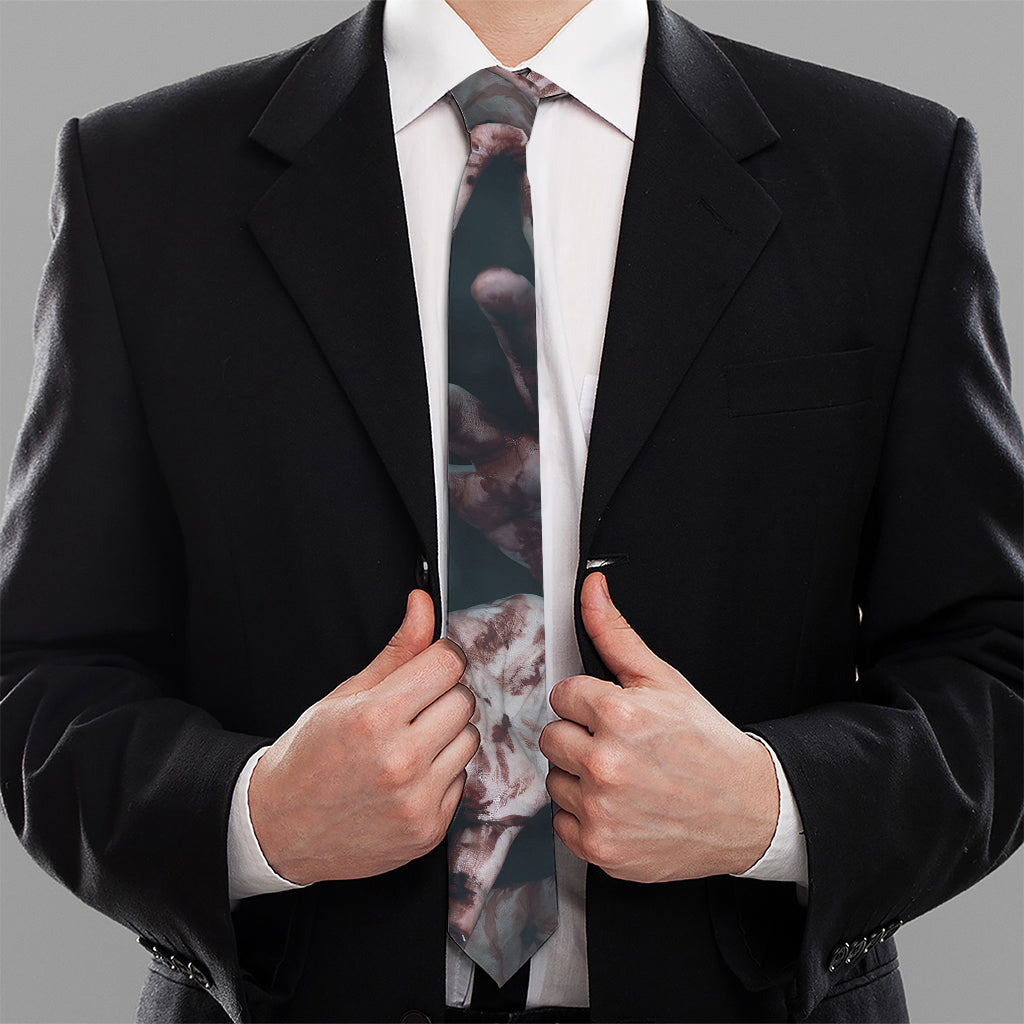 Scary Zombie Hands Print Necktie