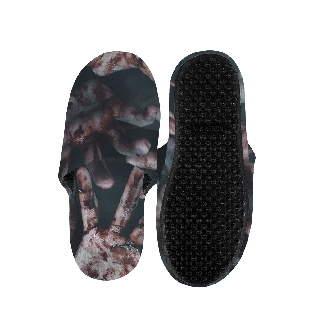 Scary Zombie Hands Print Slippers
