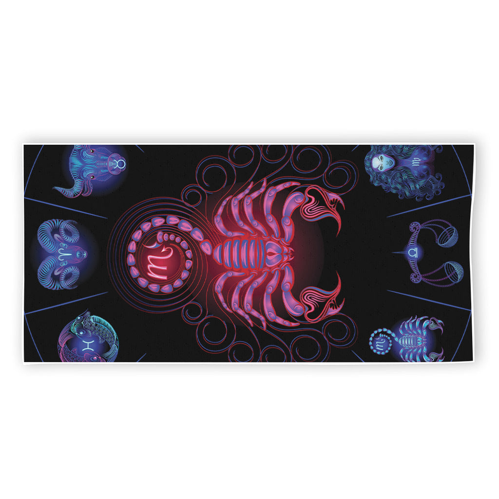Scorpio And Astrological Signs Print Beach Towel