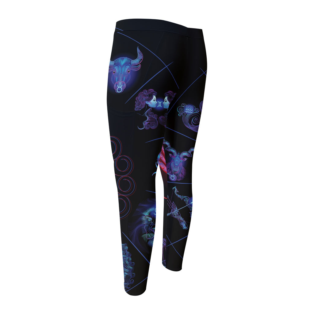 Scorpio And Astrological Signs Print Men's Compression Pants