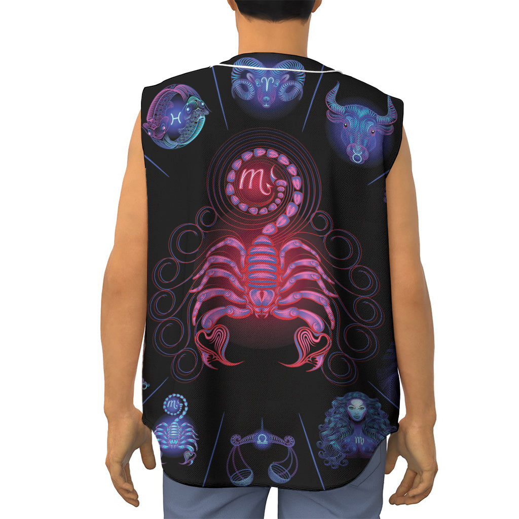 Scorpio And Astrological Signs Print Sleeveless Baseball Jersey