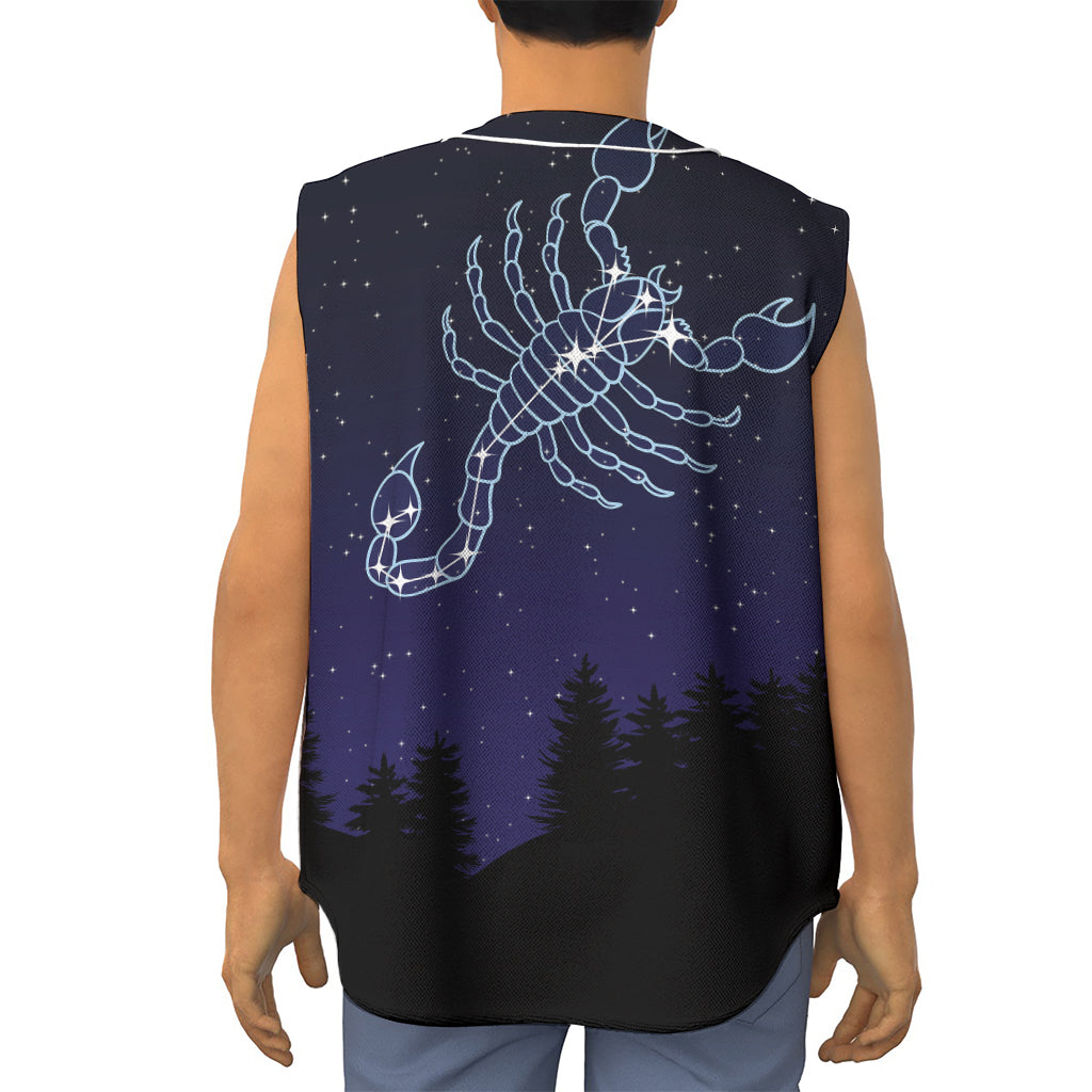 Scorpio Constellation Print Sleeveless Baseball Jersey