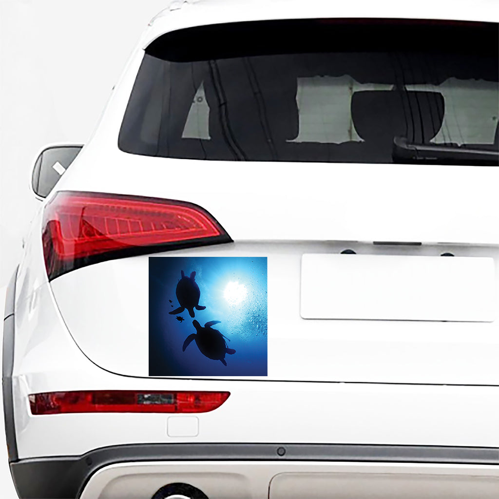 Sea Turtle Family Underwater Print Car Sticker