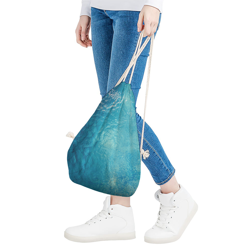 Sea Water Surface Print Drawstring Bag