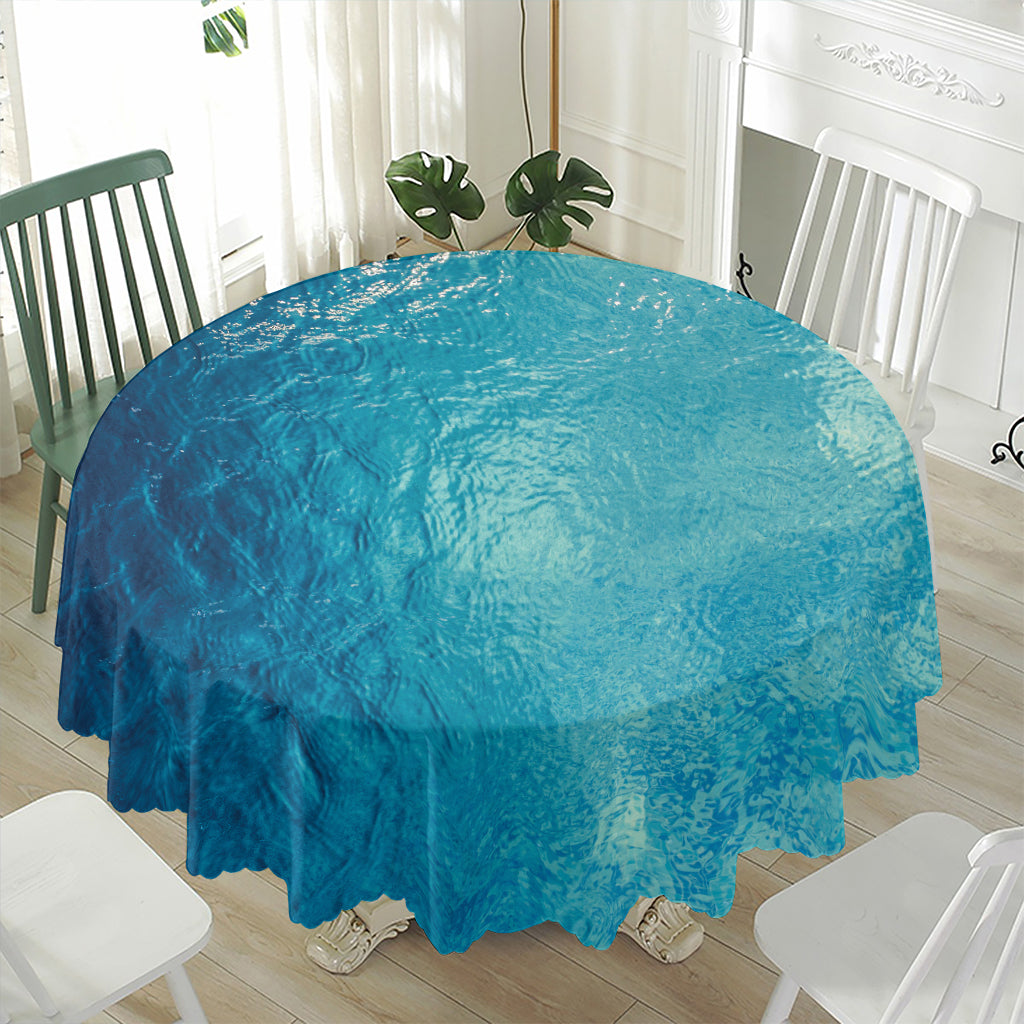 Sea Water Surface Print Waterproof Round Tablecloth