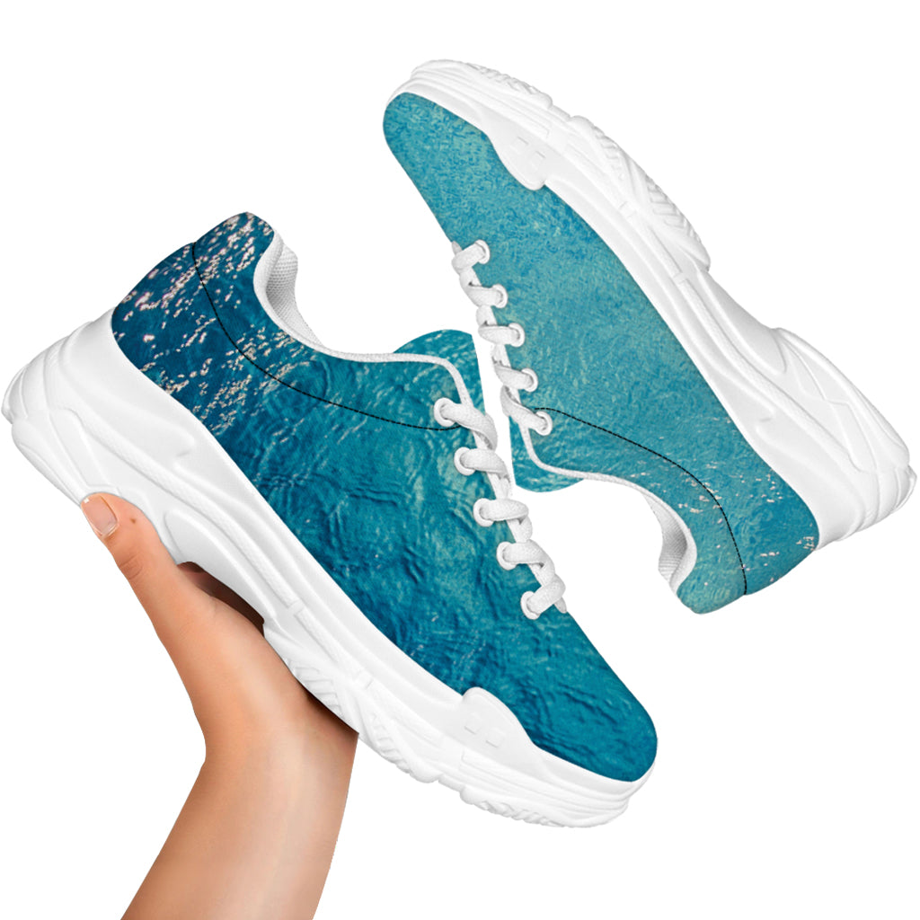 Sea Water Surface Print White Chunky Shoes