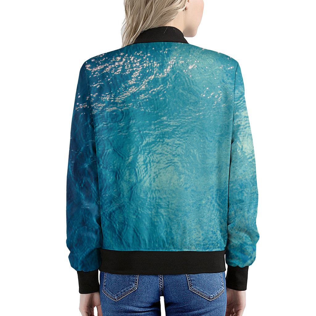 Sea Water Surface Print Women's Bomber Jacket