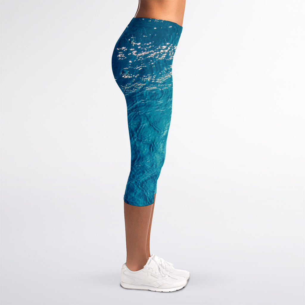 Sea Water Surface Print Women's Capri Leggings