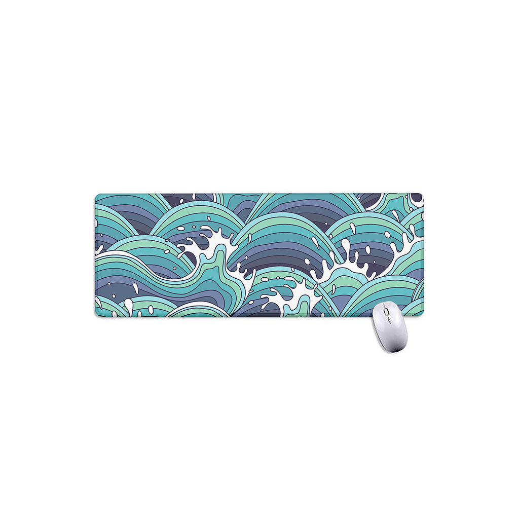 Sea Wave Surfing Pattern Print Extended Mouse Pad