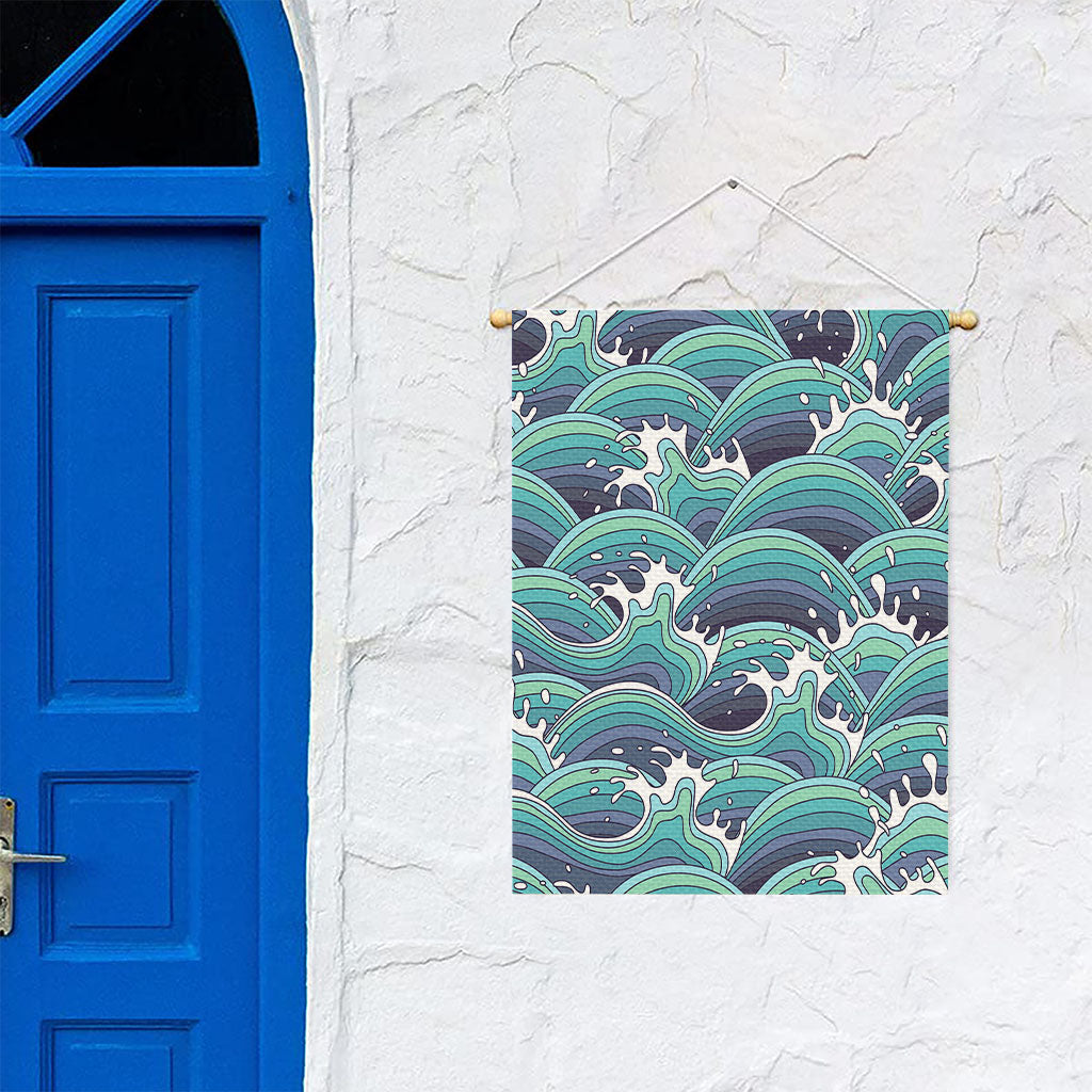 Sea Wave Surfing Pattern Print Garden Flag