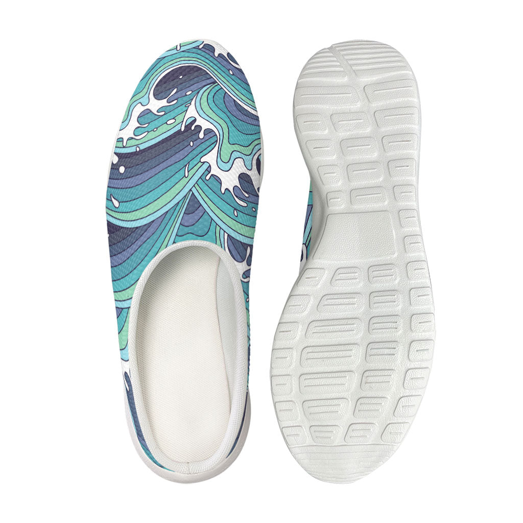 Sea Wave Surfing Pattern Print Mesh Casual Shoes