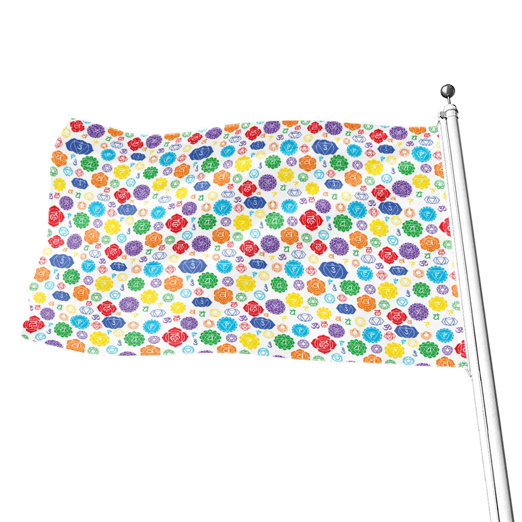 Seven Chakra Symbols Pattern Print Flag