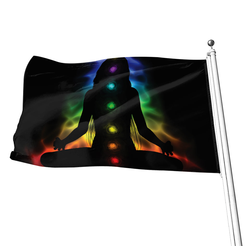 Seven Chakras Aura Print Flag