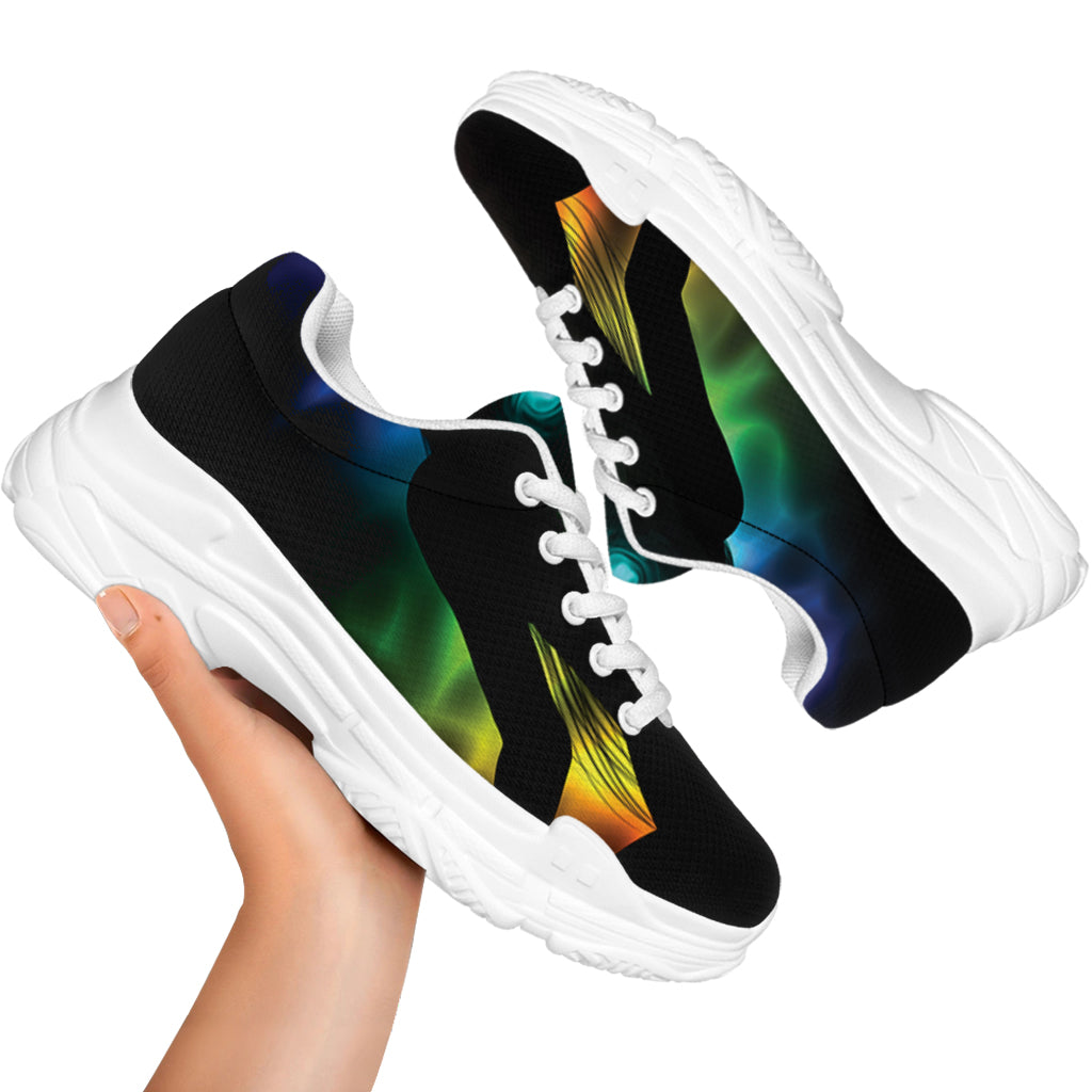Seven Chakras Aura Print White Chunky Shoes