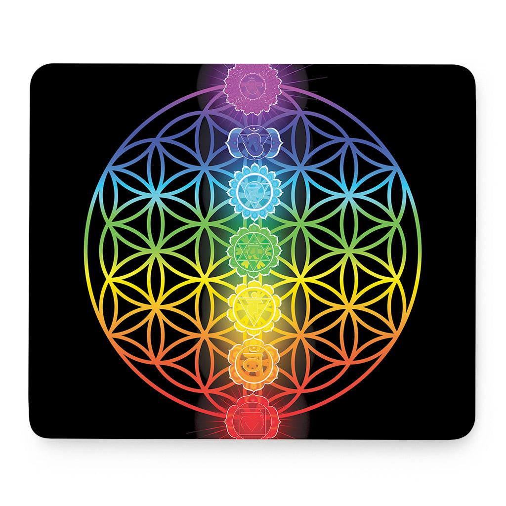 Seven Chakras Flower Of Life Print Mouse Pad