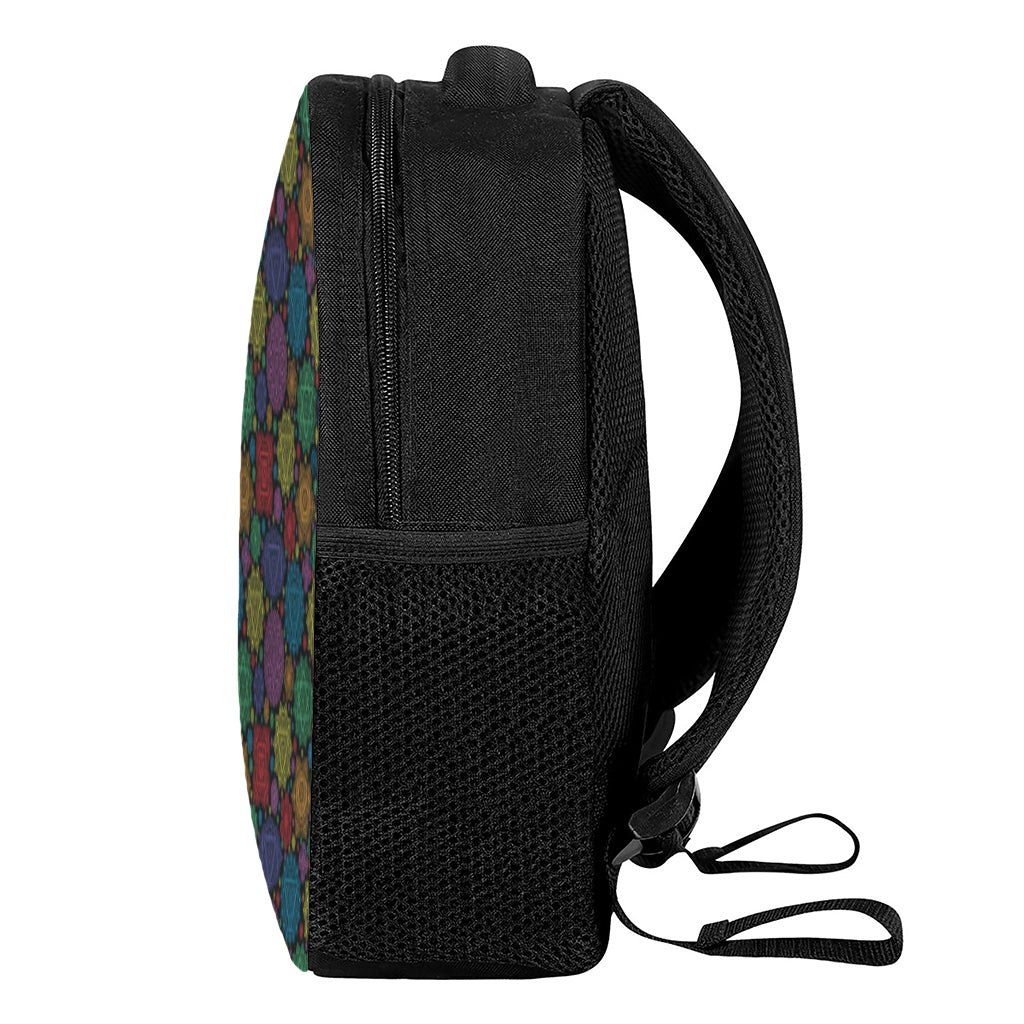 Seven Chakras Flowers Pattern Print Casual Backpack