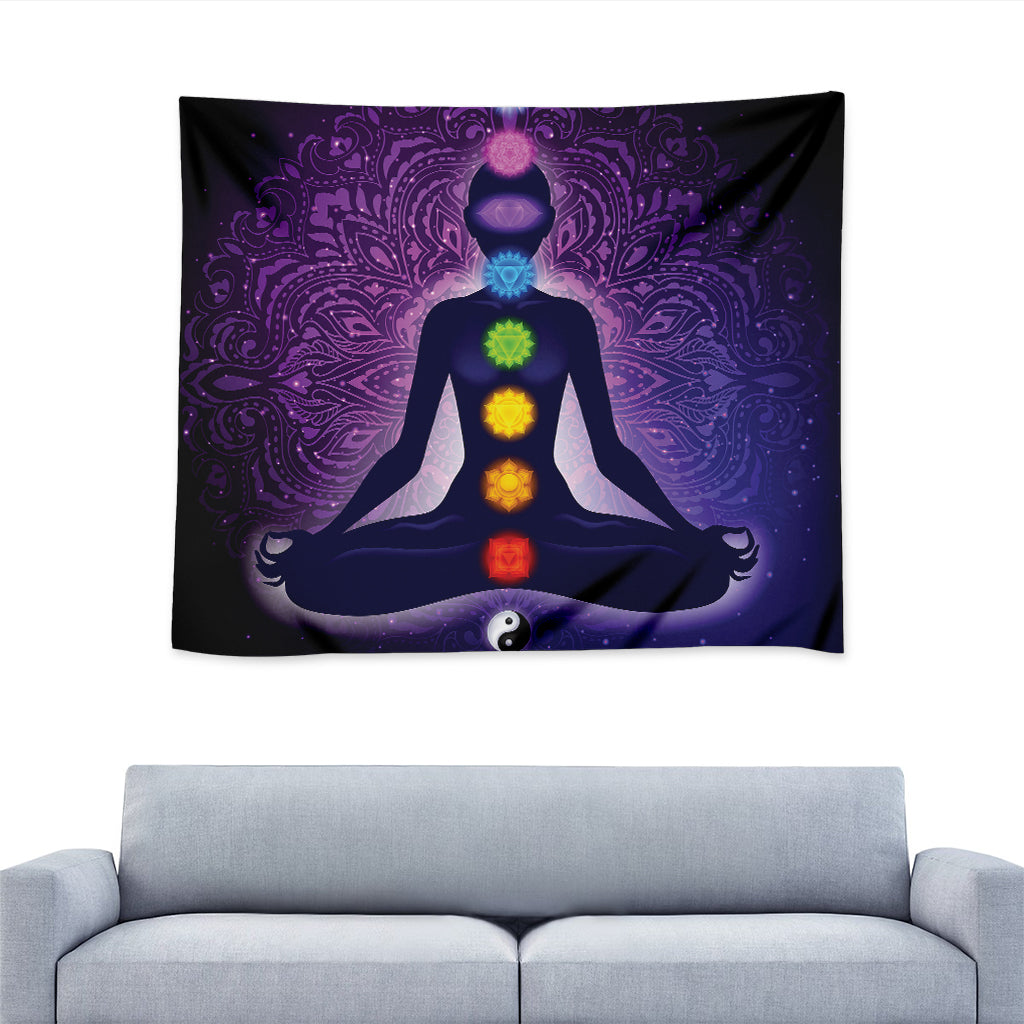 Seven Chakras Mandala Print Tapestry
