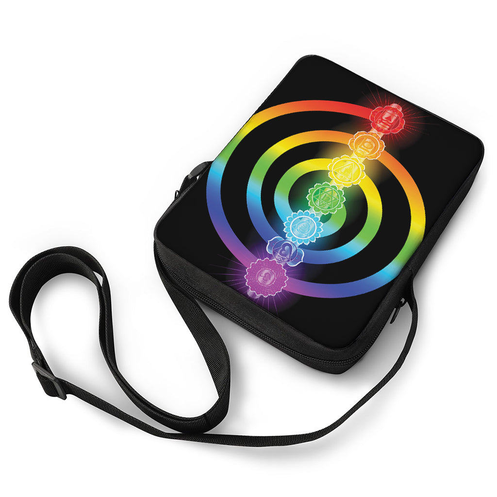 Seven Chakras Rainbow Of Life Print Rectangular Crossbody Bag