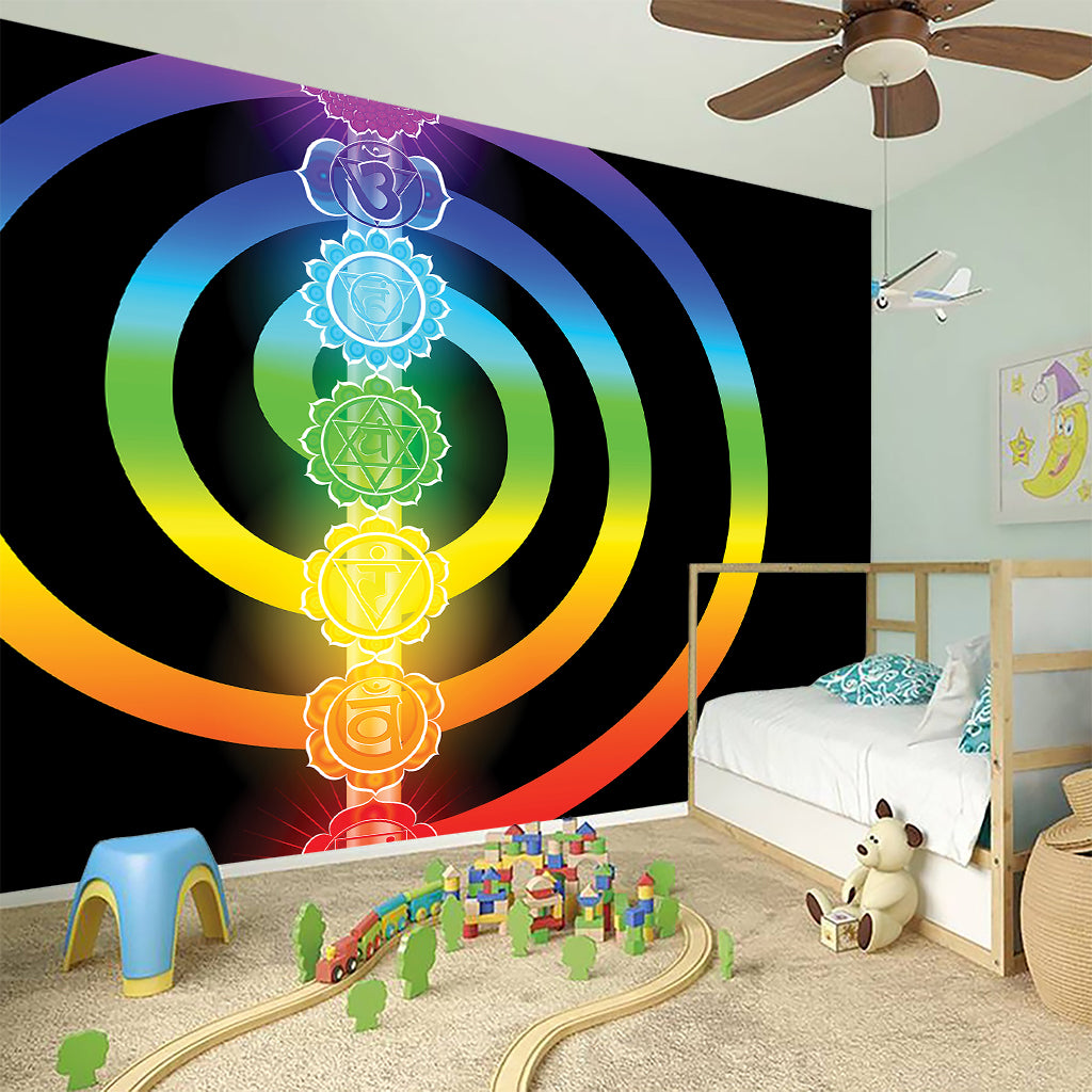 Seven Chakras Rainbow Of Life Print Wall Sticker