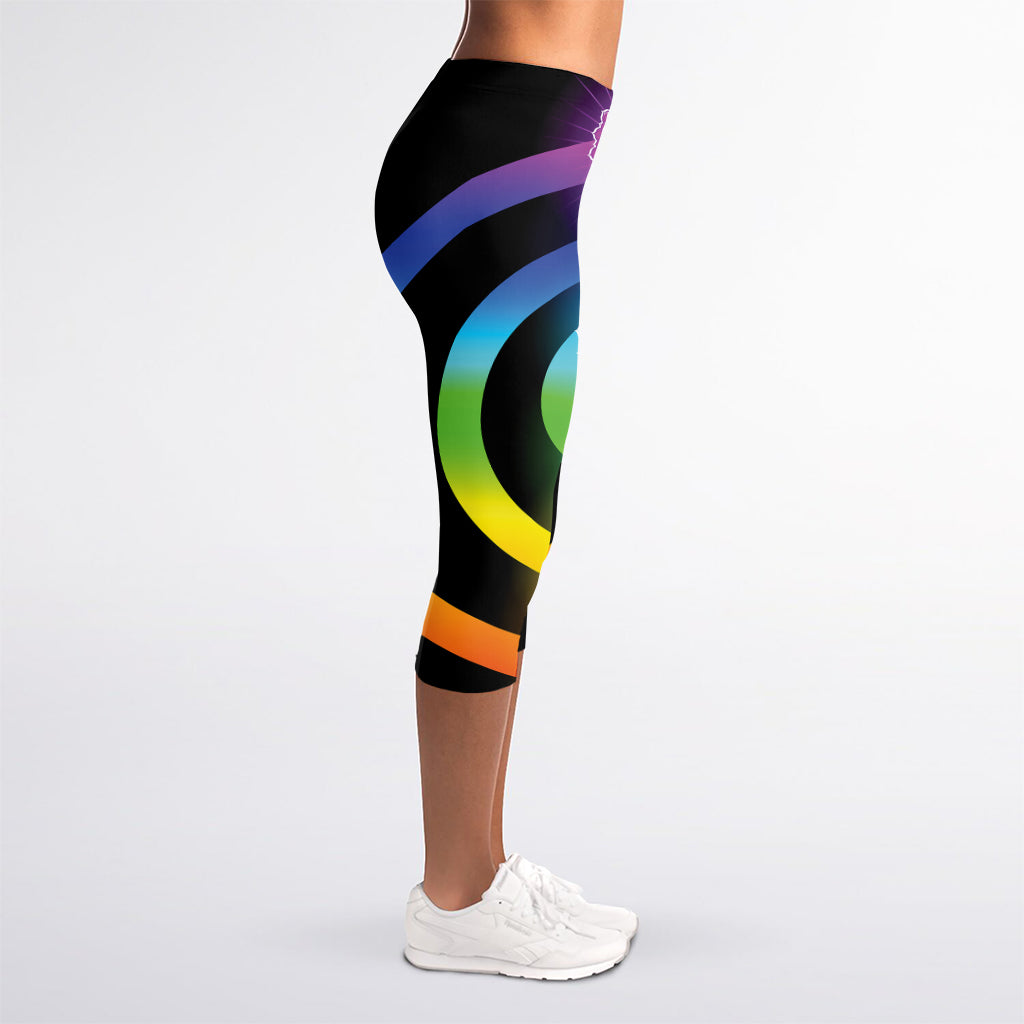Seven Chakras Rainbow Of Life Print Women's Capri Leggings