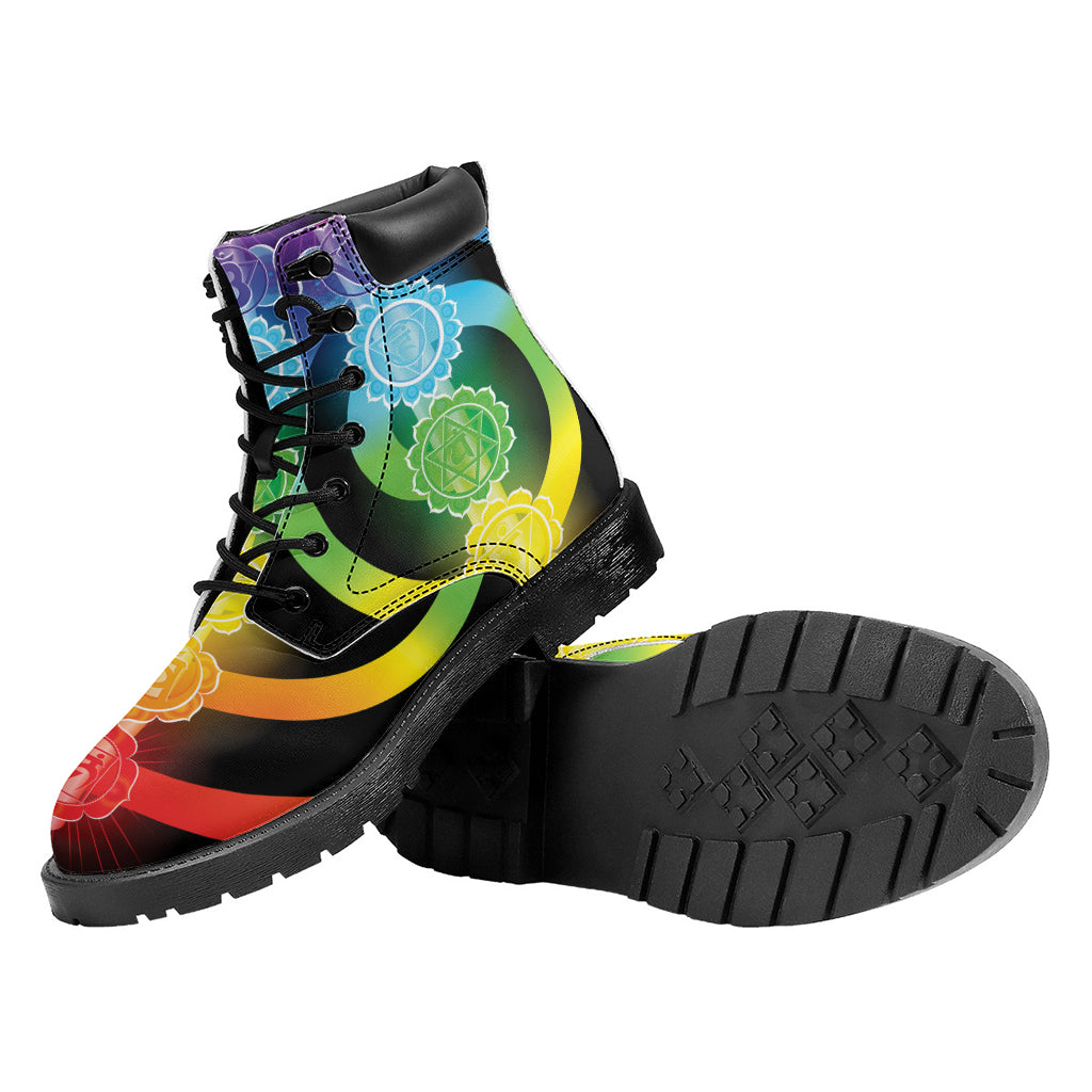 Seven Chakras Rainbow Of Life Print Work Boots