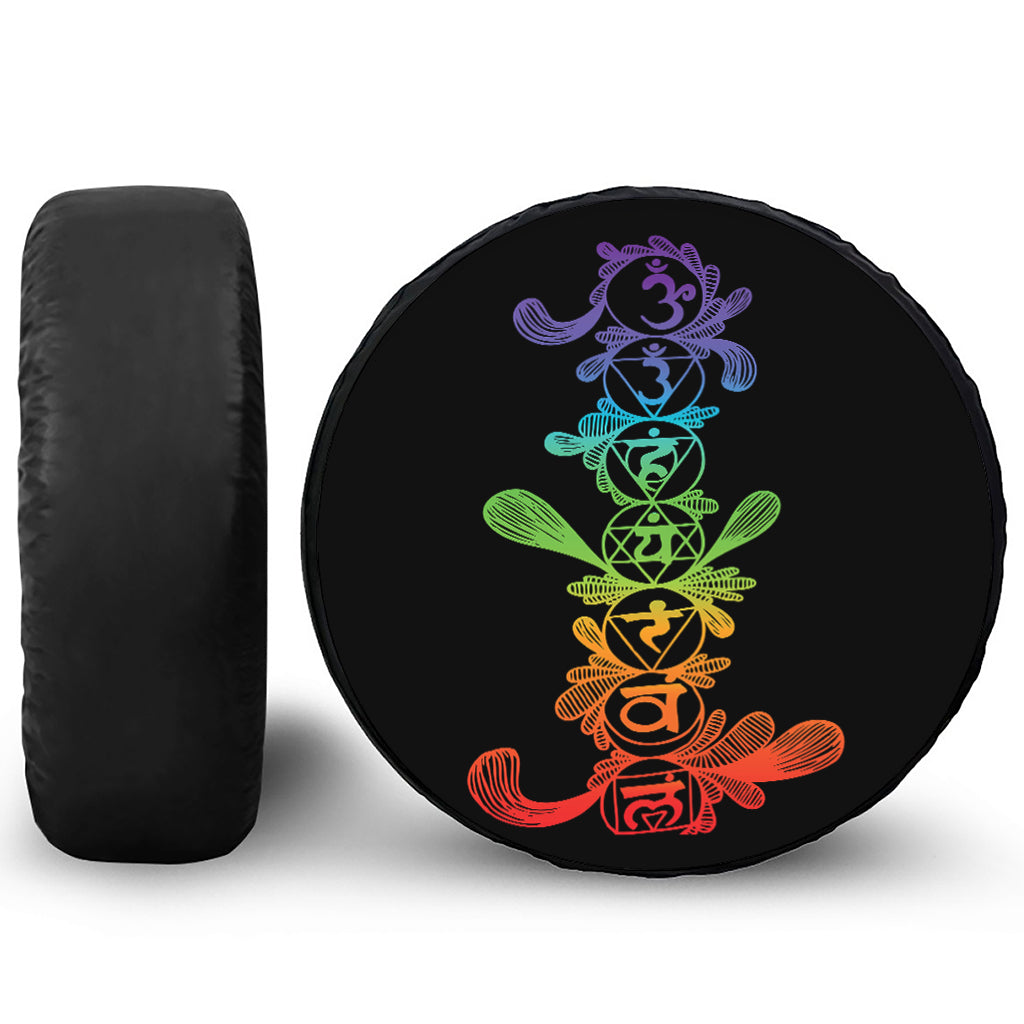 Seven Spiritual Chakras Print Tire Cover