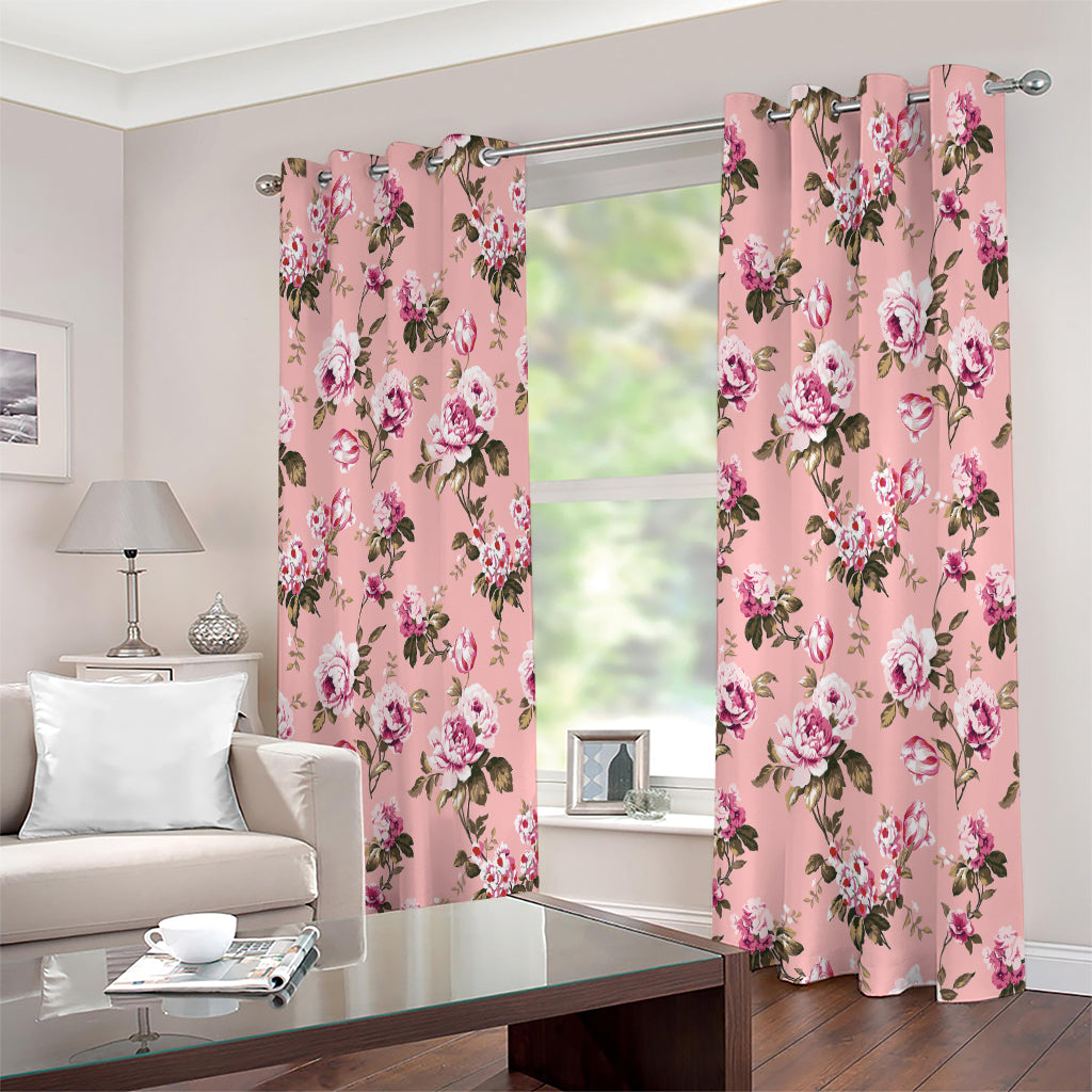 Shabby Chic Vintage Floral Print Extra Wide Grommet Curtains