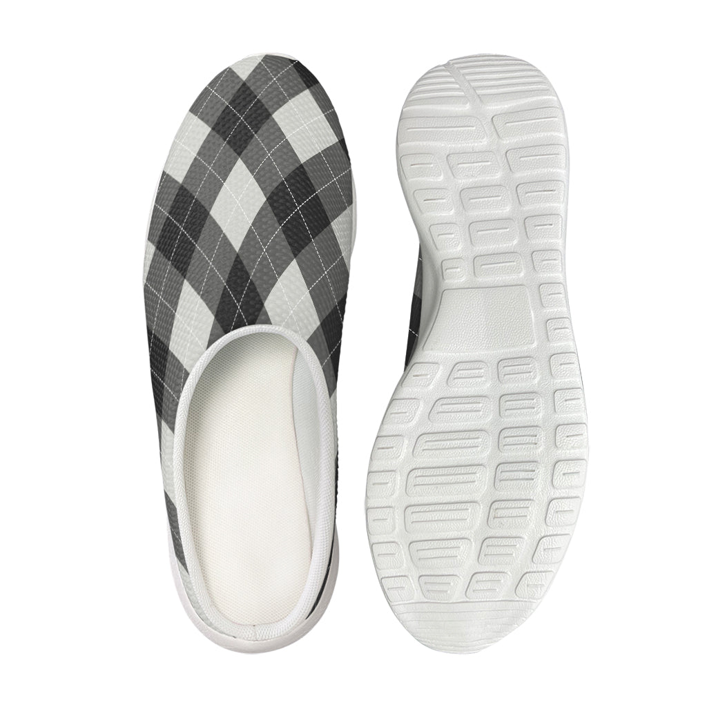 Shadow Grey Argyle Pattern Print Mesh Casual Shoes