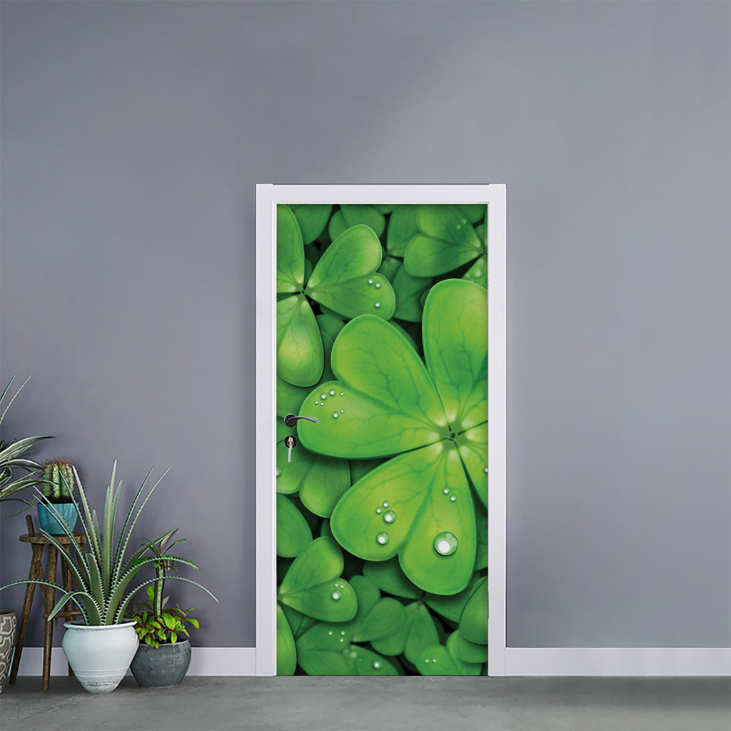 Shamrock Clover St. Patrick's Day Print Door Sticker