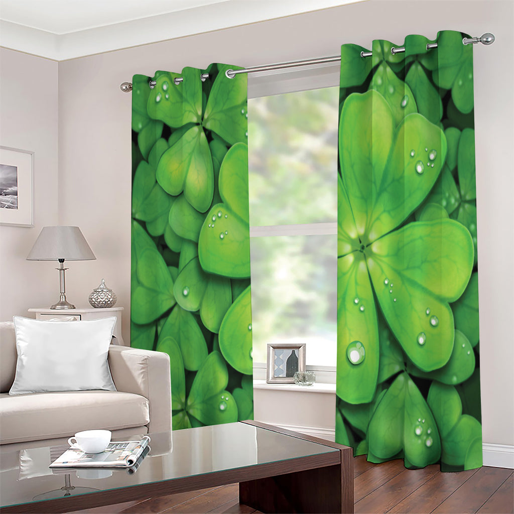 Shamrock Clover St. Patrick's Day Print Extra Wide Grommet Curtains