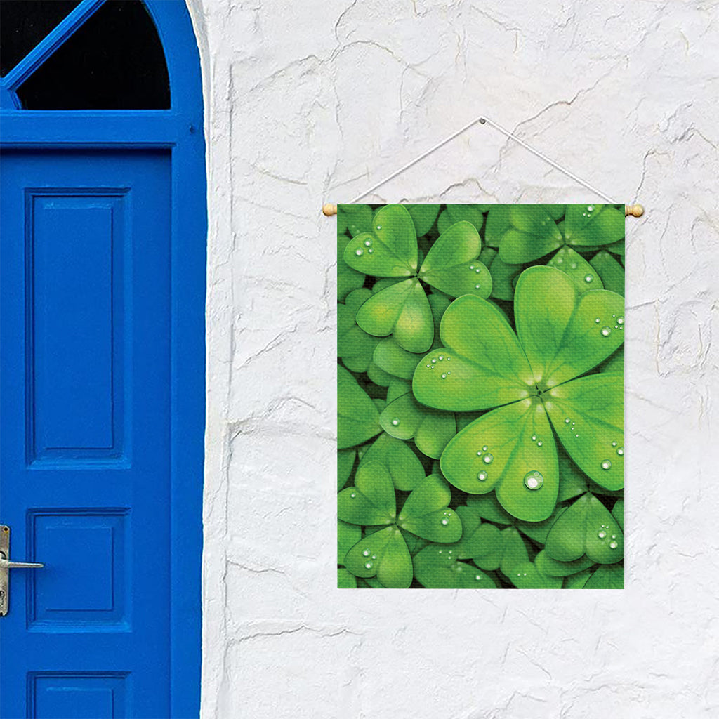 Shamrock Clover St. Patrick's Day Print Garden Flag