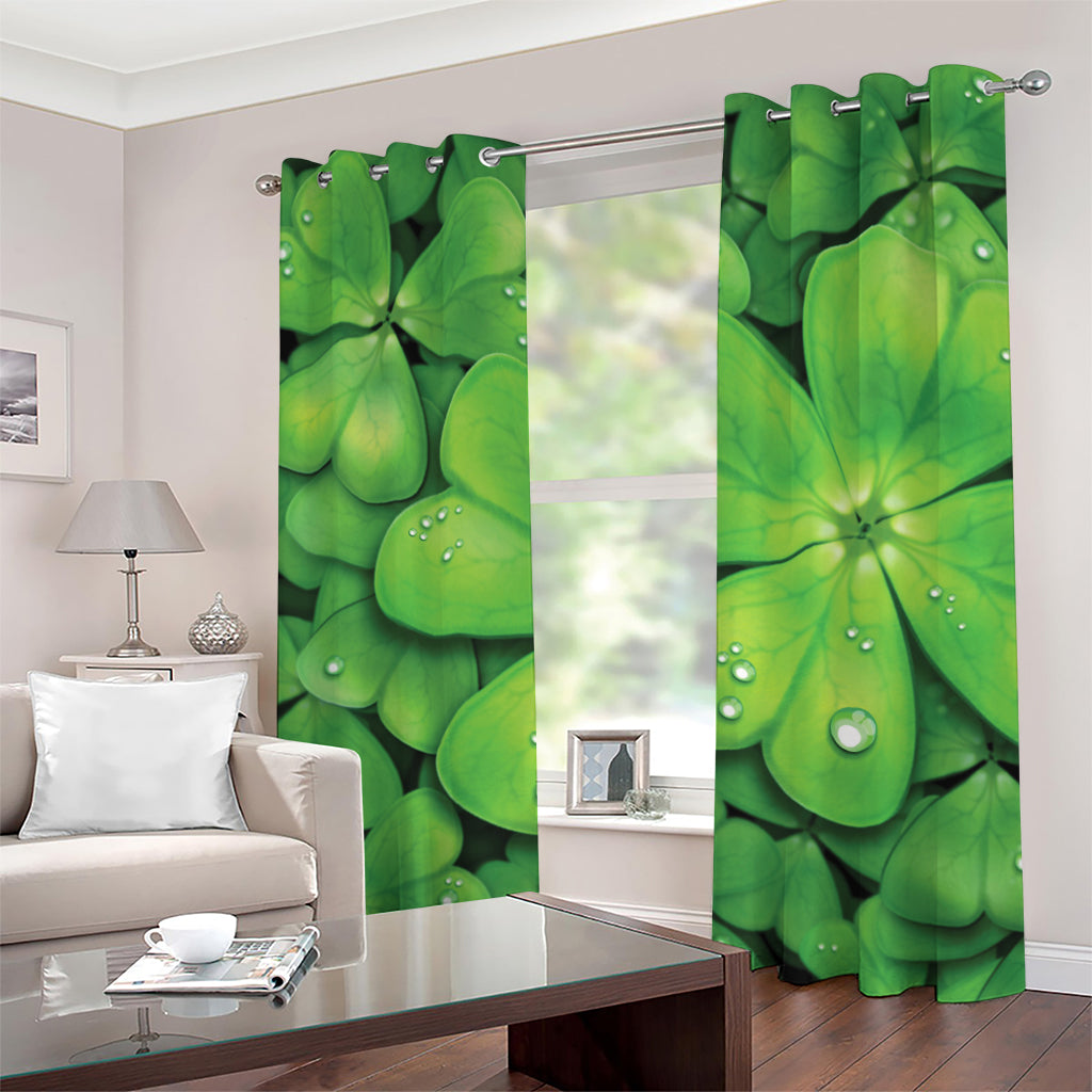 Shamrock Clover St. Patrick's Day Print Grommet Curtains