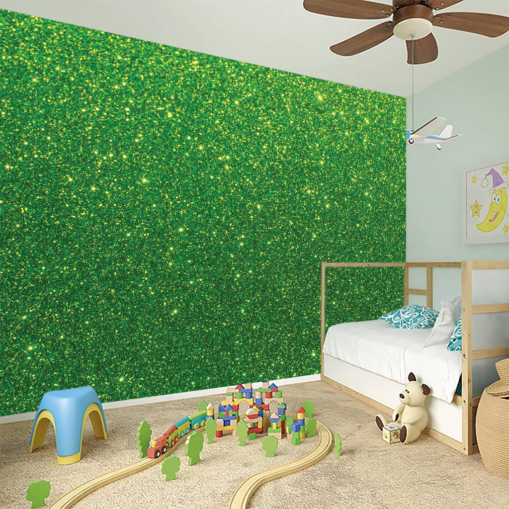 Shamrock Green (NOT Real) Glitter Print Wall Sticker