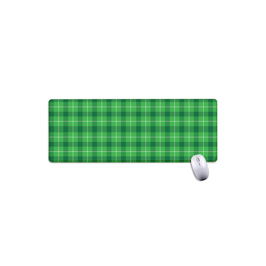 Shamrock Green Plaid Pattern Print Extended Mouse Pad