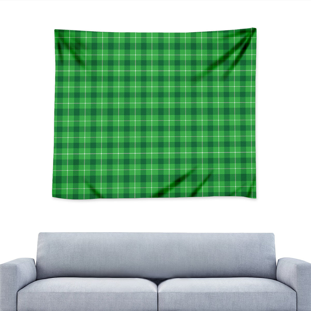 Shamrock Green Plaid Pattern Print Tapestry