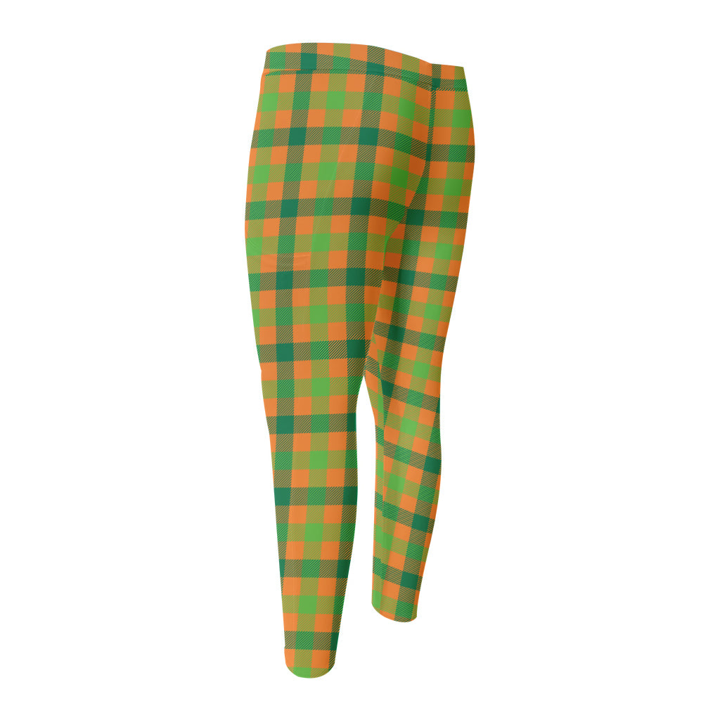 Shamrock Plaid Saint Patrick's Day Print Men's Compression Pants