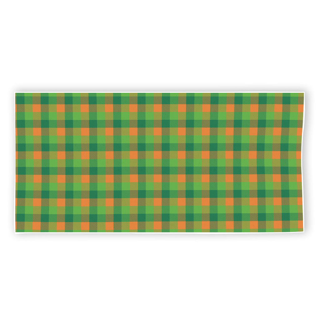 Shamrock Plaid St. Patrick's Day Print Beach Towel
