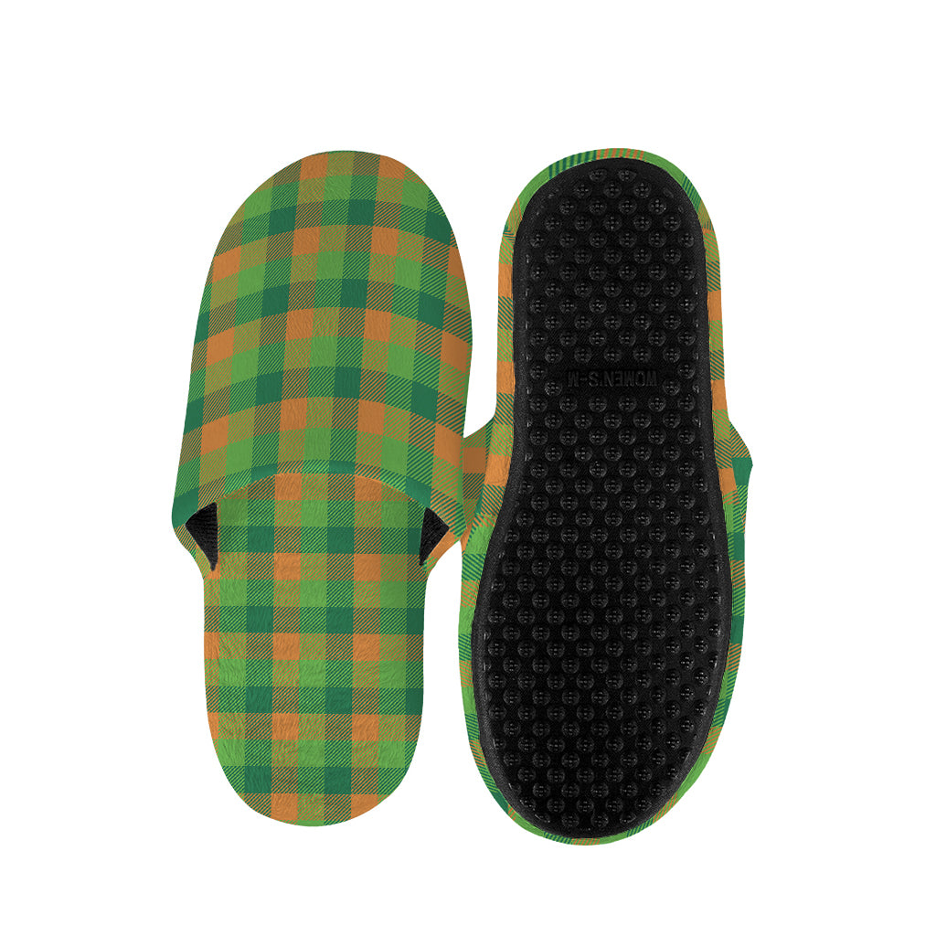 Shamrock Plaid St. Patrick's Day Print Slippers