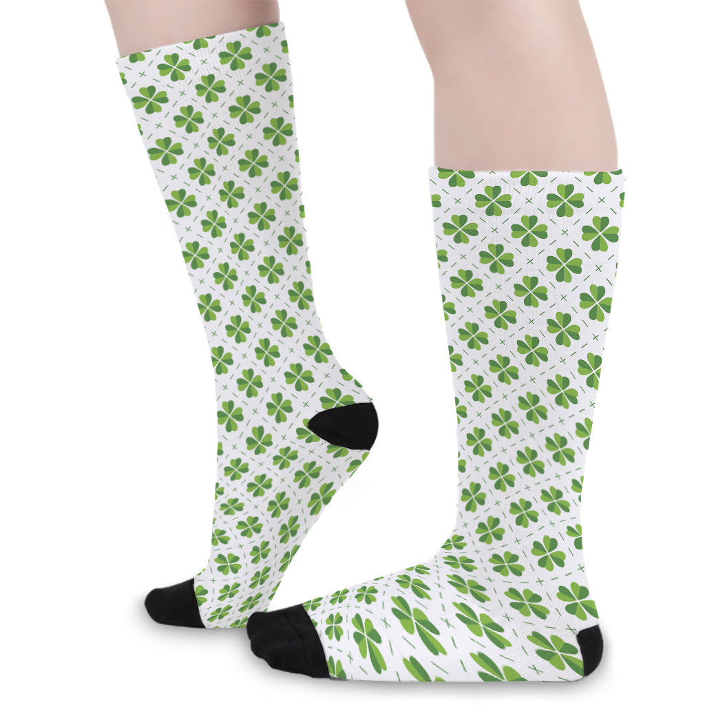 Shamrock Saint Patrick's Day Print Long Socks