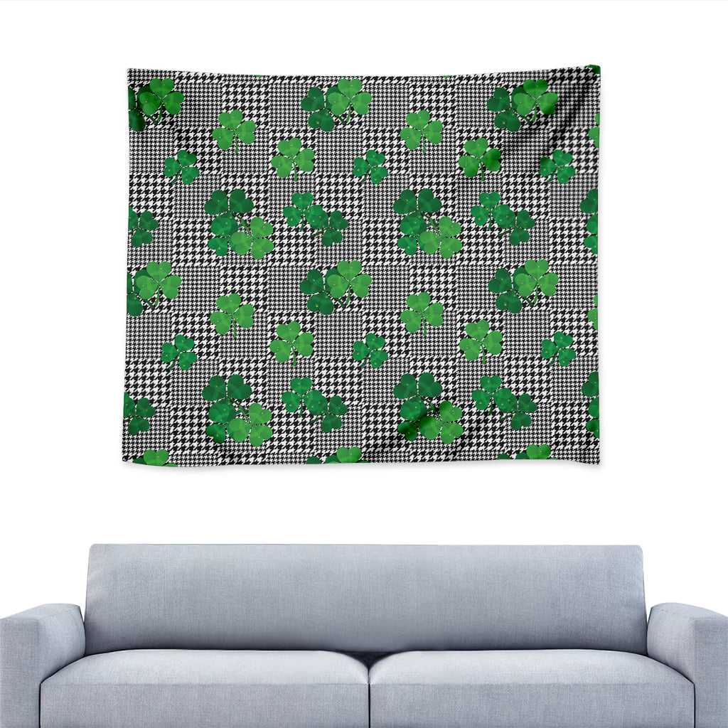 Shamrocks Houndstooth Pattern Print Tapestry