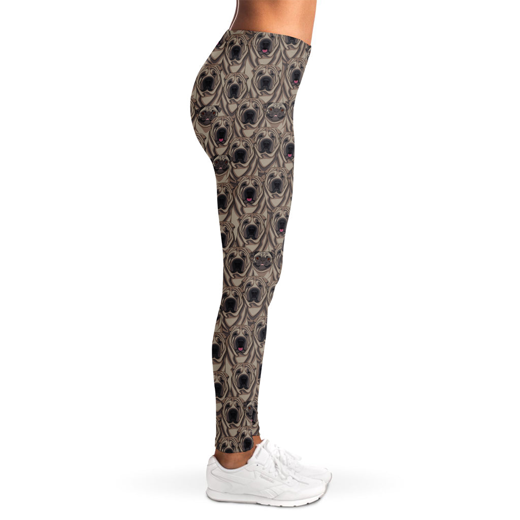 Shar Pei And Pug Pattern Print Women's Leggings