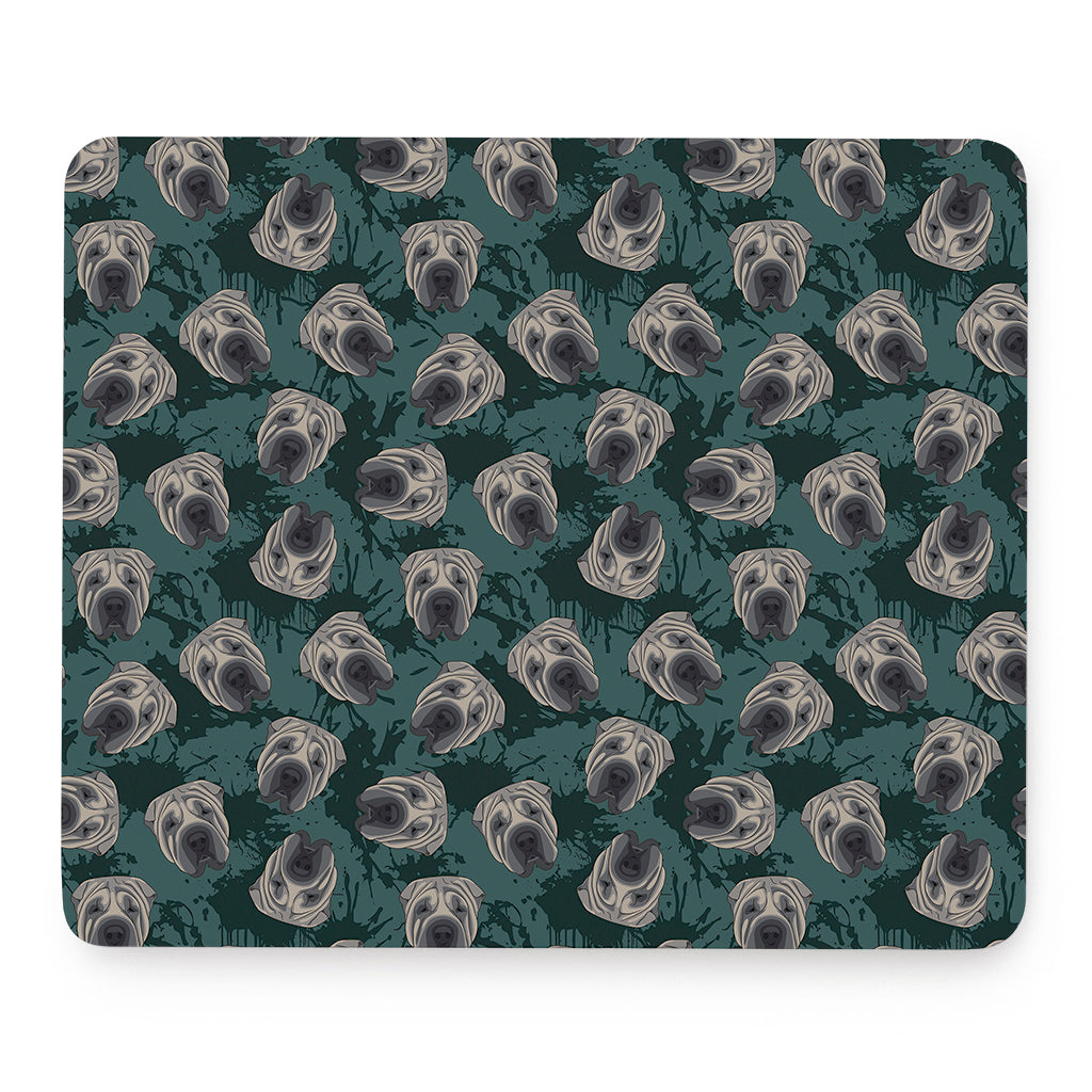 Shar Pei Face Pattern Print Mouse Pad