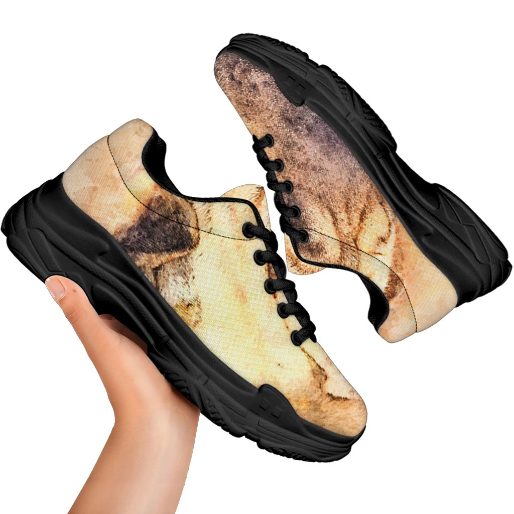 Shar Pei Portrait Print Black Chunky Shoes