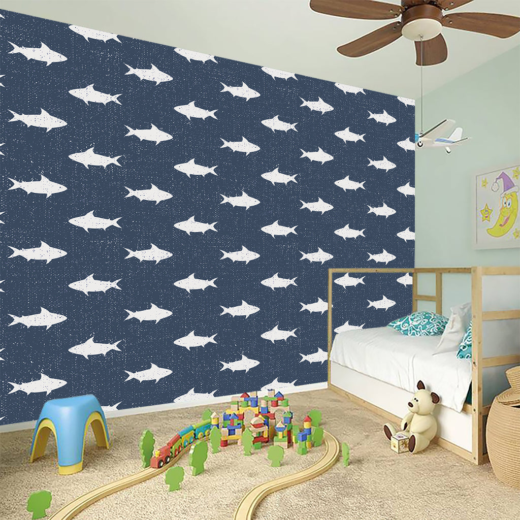 Shark Fish Pattern Print Wall Sticker