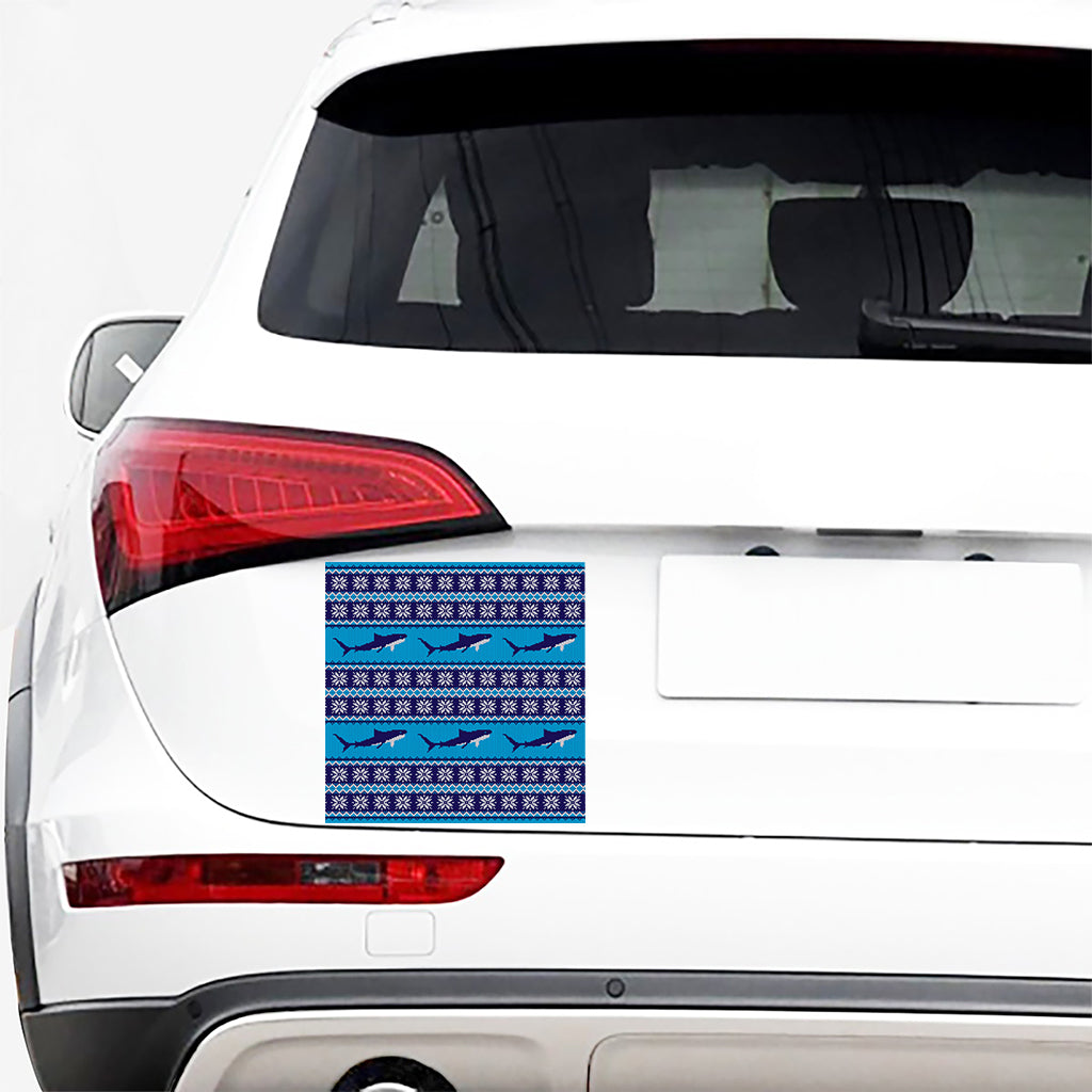 Shark Knitted Pattern Print Car Sticker