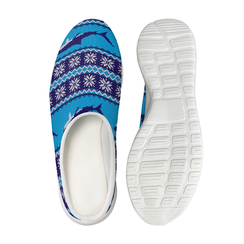 Shark Knitted Pattern Print Mesh Casual Shoes