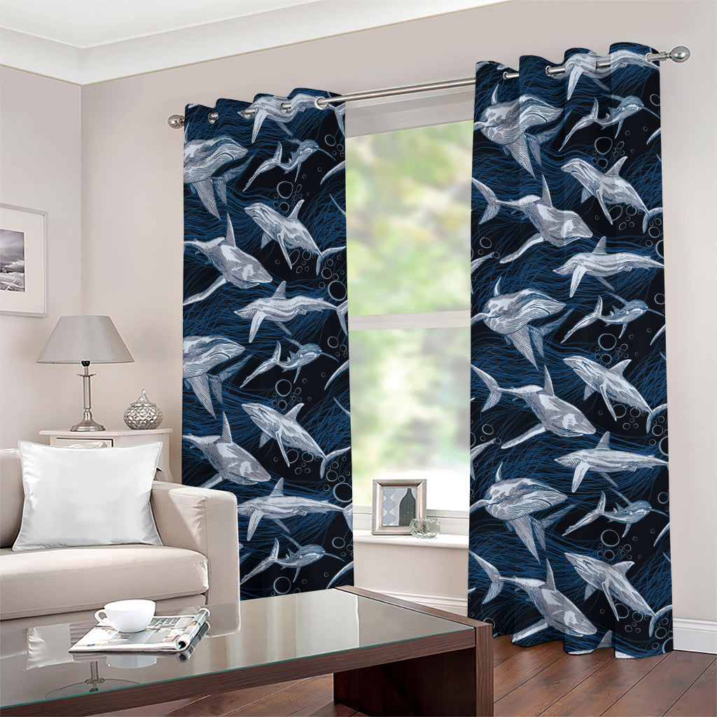 Shark Underwear Pattern Print Grommet Curtains