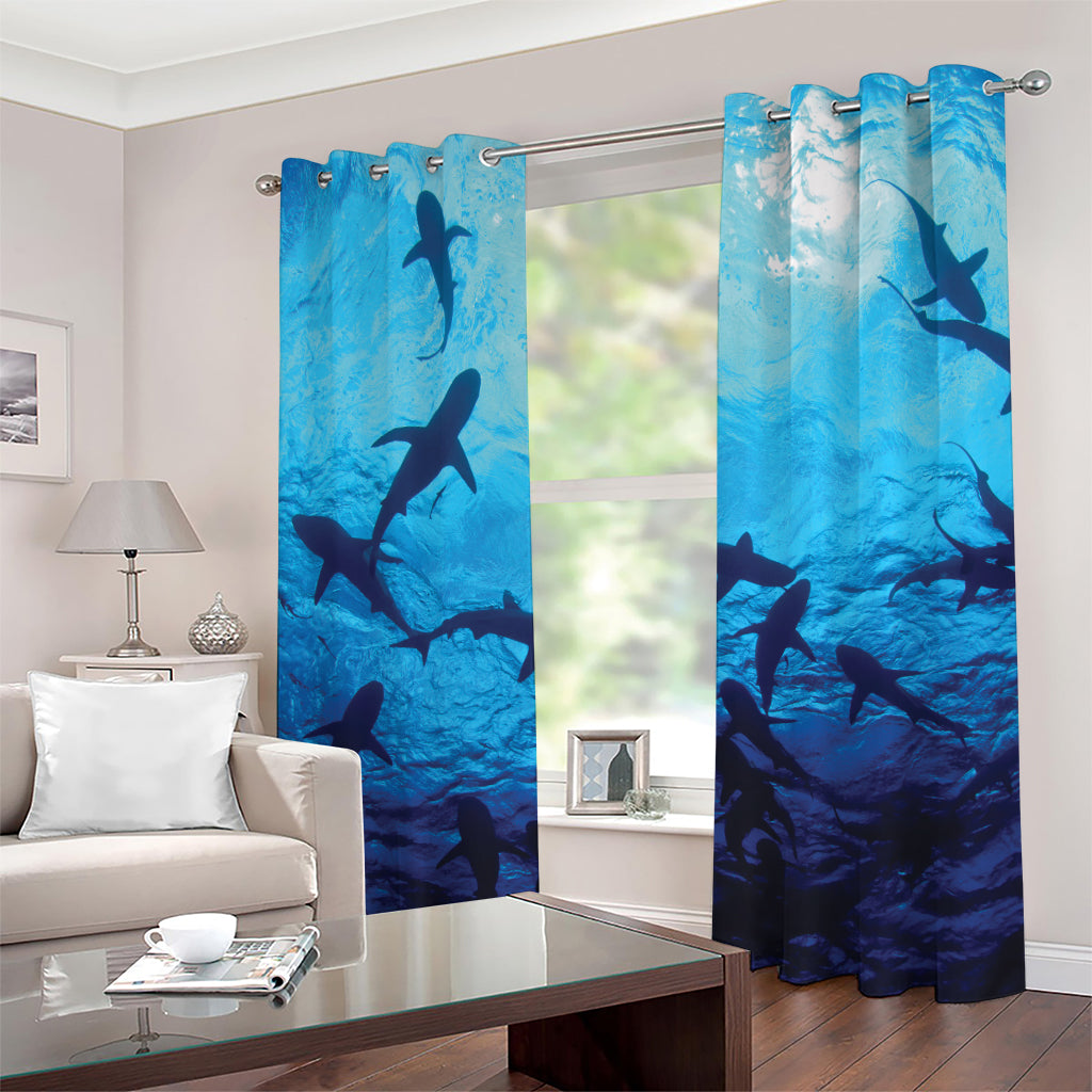 Shark Underwear Print Grommet Curtains