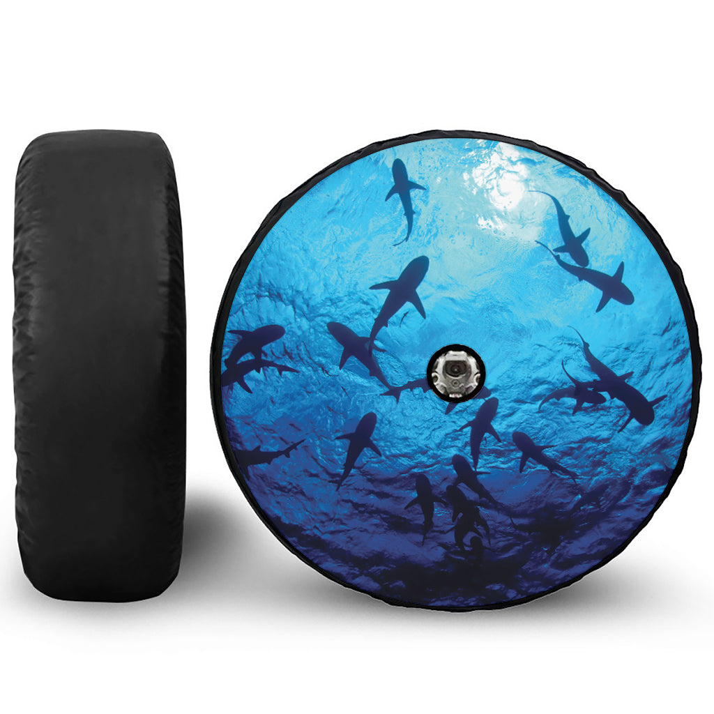 Shark Underwear Print Tire Cover With Camera Hole